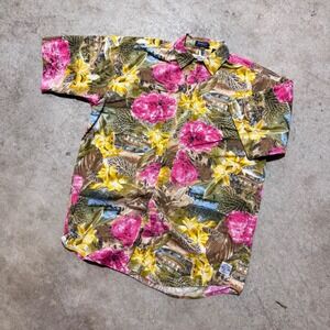 GANT Salty Dog Floral Print Button Up Short Sleeve Vacation‎ Shirt Men's Medium